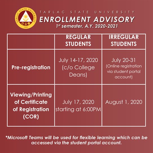 Schedule Of Enrollment